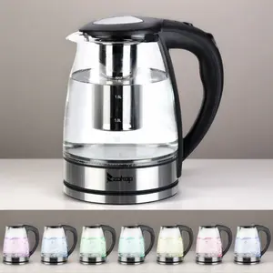 1.8L Premium Glass Electric Kettle 1200W Fast Boil Water Boiler with Auto Shut-Off Cool Touch Handle LED Lights & 360° Rotation Base