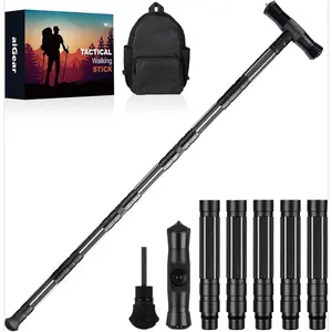 Tactical Stick Hiking Walking Staff - Trekking Poles Outdoor Tactical Staff Adjustable Hiking Stick for Survival Camping Hiking