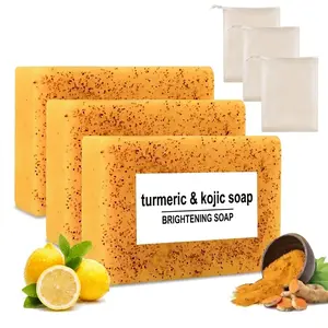 Lemon Turmeric Soap Bar for Face & Body Natural Handmade Soap for All Skin Types Deep Cleansing & Nourishing Formula