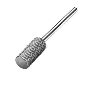 Drill nails . Flat Top Large Barrel Silver Carbide Bit, 3/32'' Electric Nail File Machine Head Tip, Fast Remove Acrylic or Hard Gel Nail Drill Bit for Manicure Pedicure Beginners, Coarse-C Nail Polish