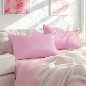 2 Pack Luxury Satin Pillowcases, Hair and Skin Friendly Pillow Cases with Hidden Zipper