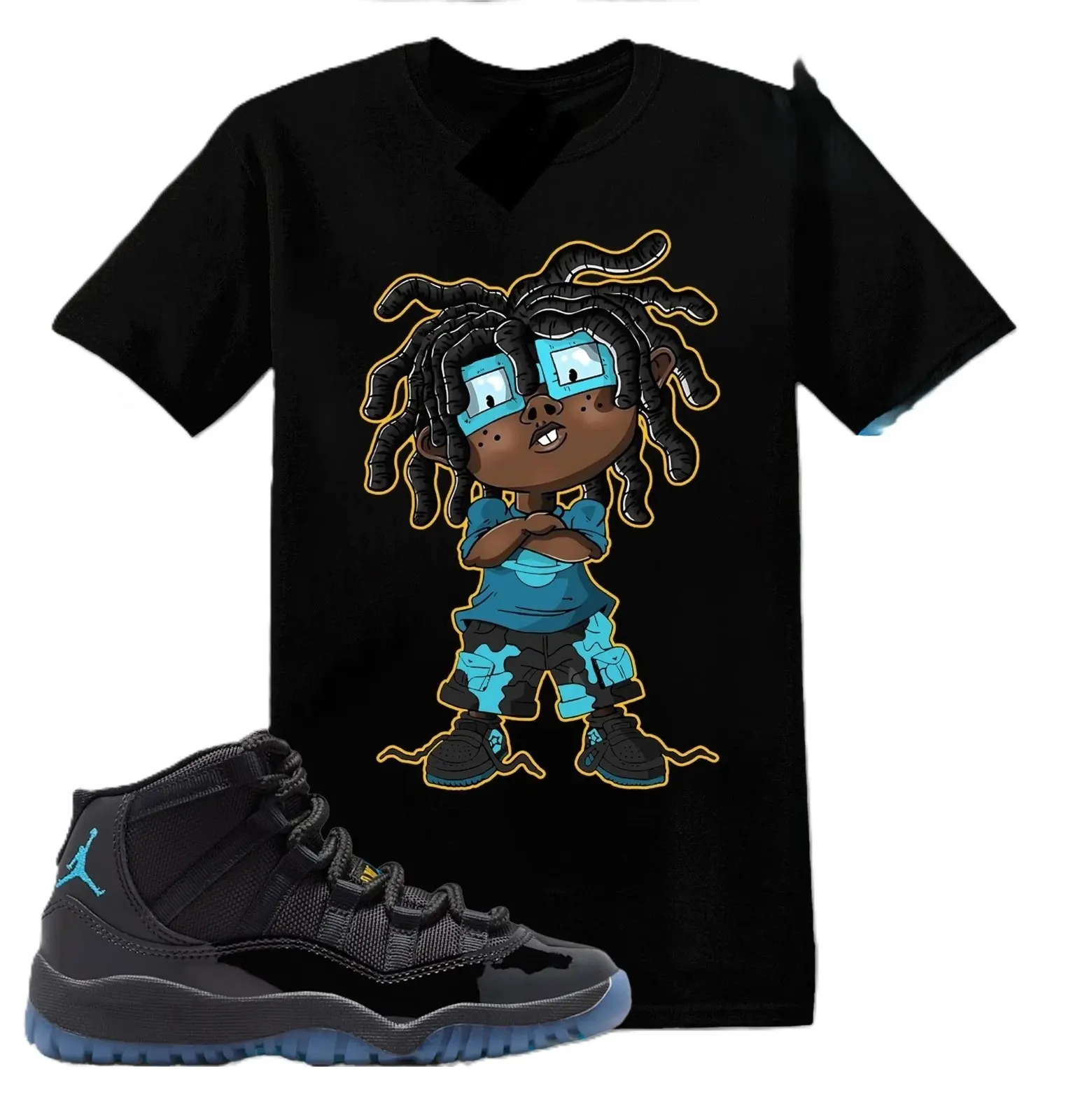 Outfit wear AJ 11 Gamma Blue 2025 Sneaker, Jordan 11 Gamma Shirt, Gamma Blue 11s Outfit, Stylish Unisex Shirt, Casual Everyday Wear