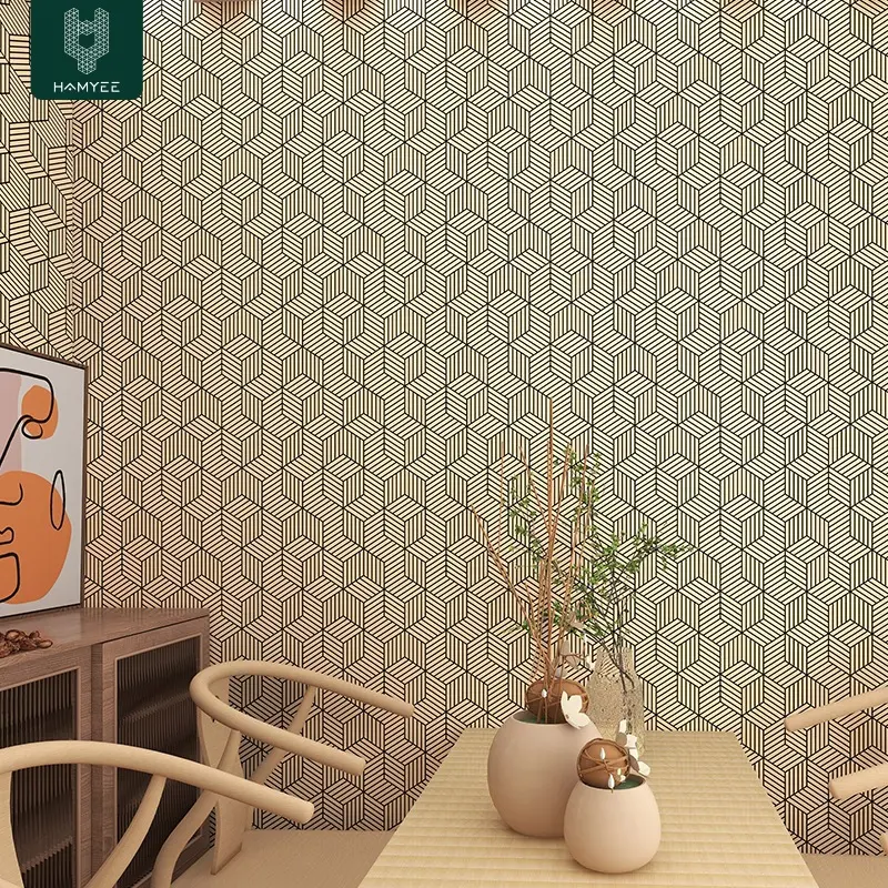 45cm500cm (17.7in196.8in) Thickened 3D Geometric Self-Adhesive Wallpaper