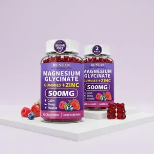 Magnesium Glycinate Gummies 500mg, Sugar Free Magnesium Gummies for Adults and Kid, High Absorption Chewable Magnesium Supplement for Body Support, Relaxation Muscle Relief and Zzz, Vegen, 120 Count