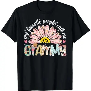 100% Cotton  Unisex My Favorite People Call Me Grammy Mothers Day Girly Women T-Shirt