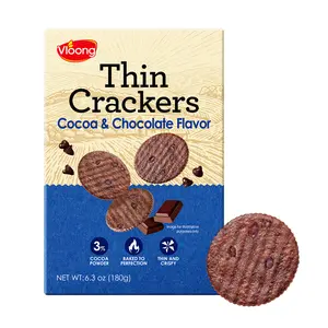 Vloong Thin Crackers Cocoa & Chocolate Flavor 6.3 oz Dealsforyoudays 3% Cocoa Powder Baked to Perfection Thin and Crispy Family Snack