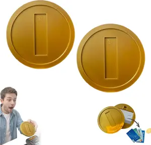 Retro Gold Coin Card Holder, 3D Printed Credit Card Wand, Classic Jump-and-Collect Games Card Holder, Funny Tap to Pay-Contactless Payment Holder for Quick & Easy Transactions