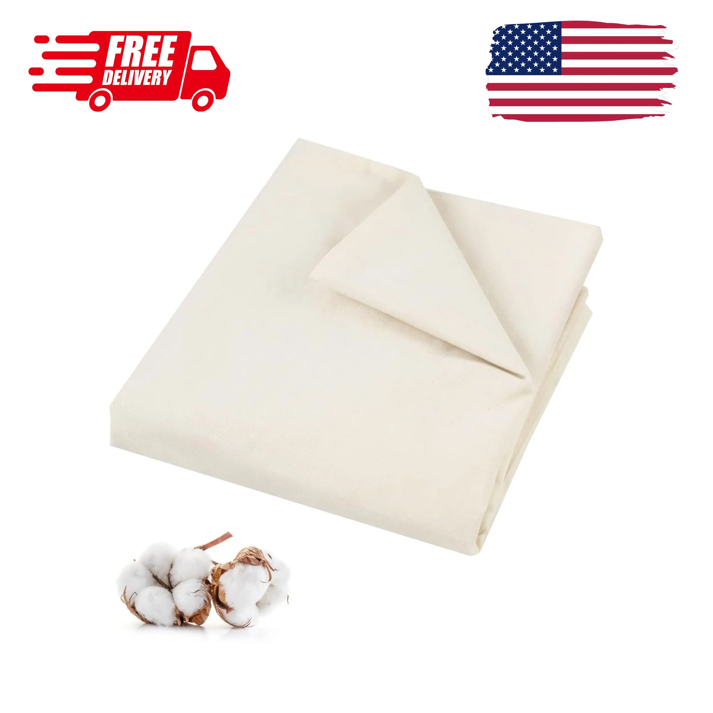 100% Cotton Muslin Fabric, 63 Inch X 2 Yards Unbleached