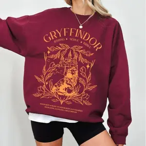 Vintage Gryffindor House Harry Potter Sweatshirt, Hogward Wizard School T-Shirt, Fantasy Wizard Shirt, Custom Wizard Houses Shirt, Magic Wizard Sweatshirt