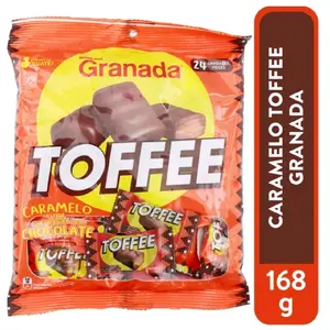 2 BOLSAS DE Granada Candy Toffee Caramel & Milk Granada Delicious Flavor Chocolate Snack Sweet Creamy Bite 24 pcs