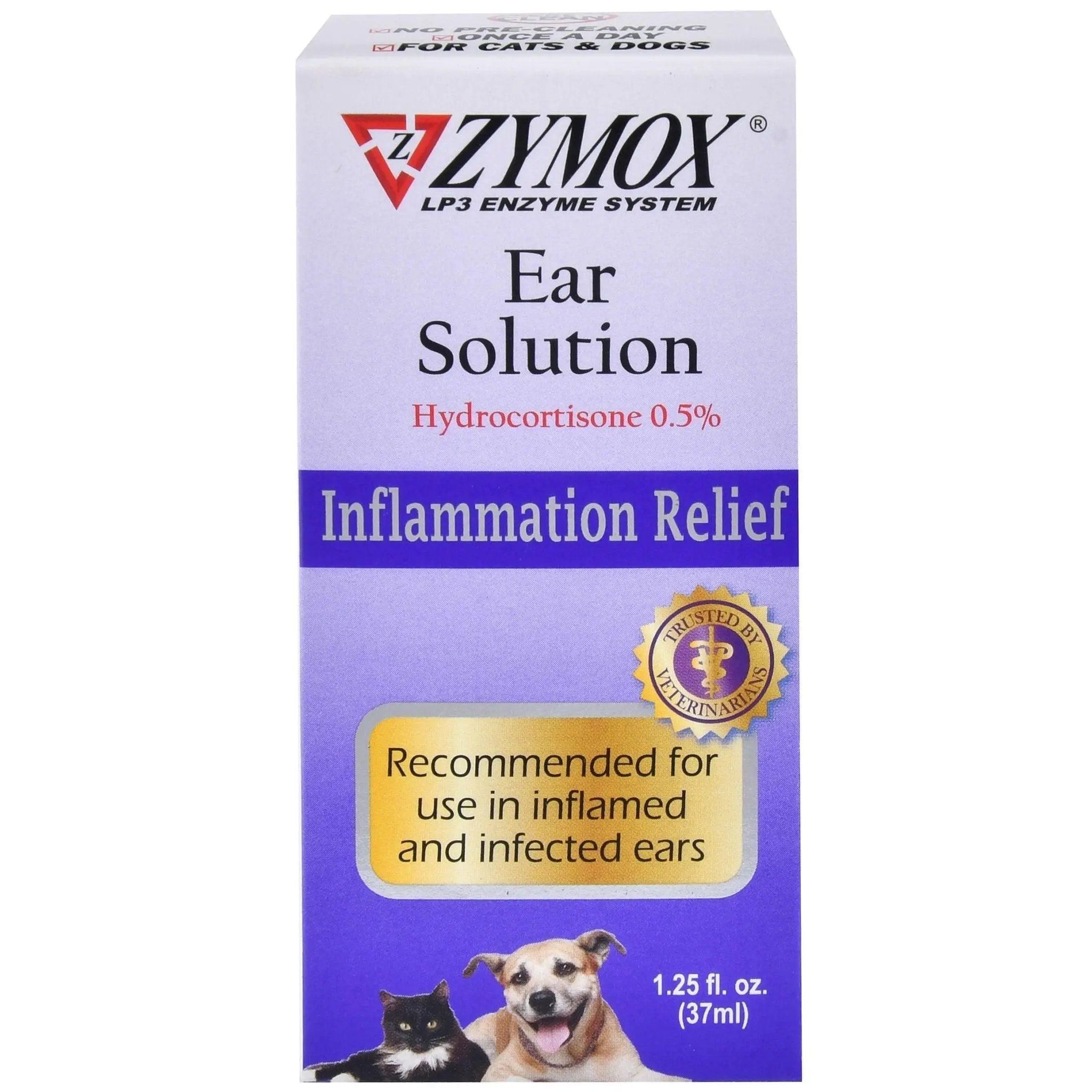 Zymox Ear Solution Inflammation Relief for Cats & Dogs