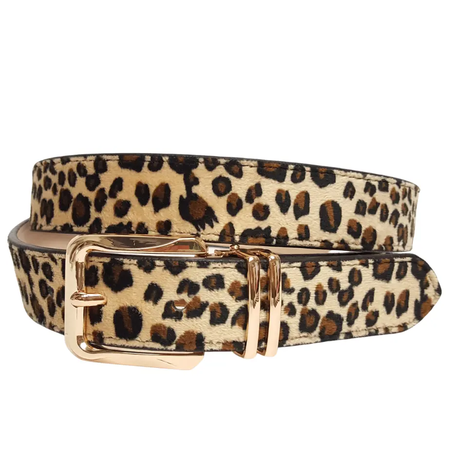 Vegan, Faux Fur Animal Print Belt