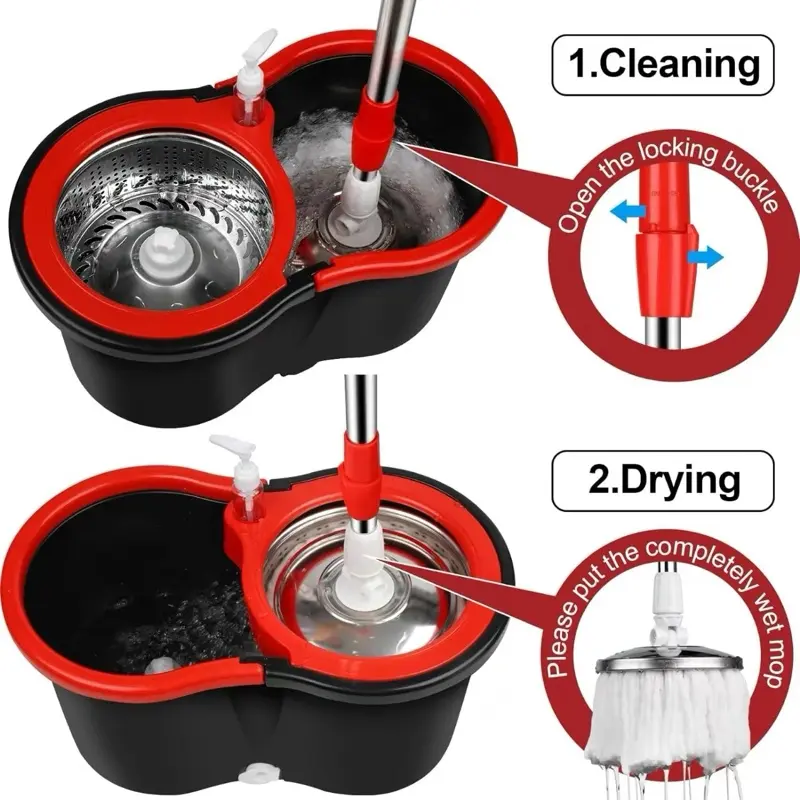 Adjustable Spin Mop and Bucket Set