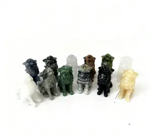 Different Materials Wolf Carving Natural Crystal Unique Aesthetic Appeal Diverse Look High-Quality Natural Crystal.6cms Affordable Price