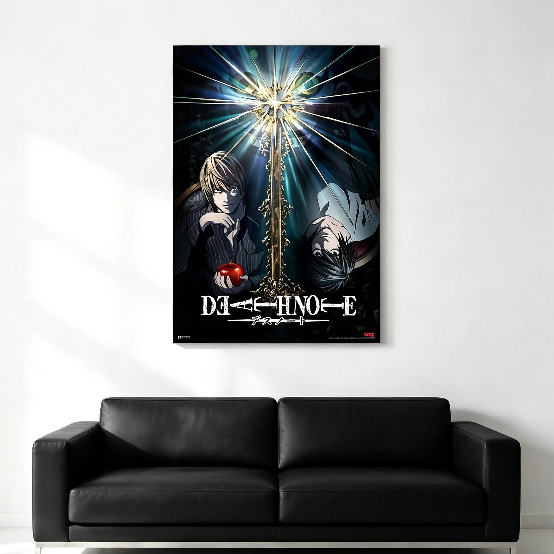 Death Note Anime Wall Art Poster - Vibrant Light Yagami Manga Merch, Decorative Bedroom Indoors Home Decor Print, 12x18 in, Manga Merch Room Decor Print
