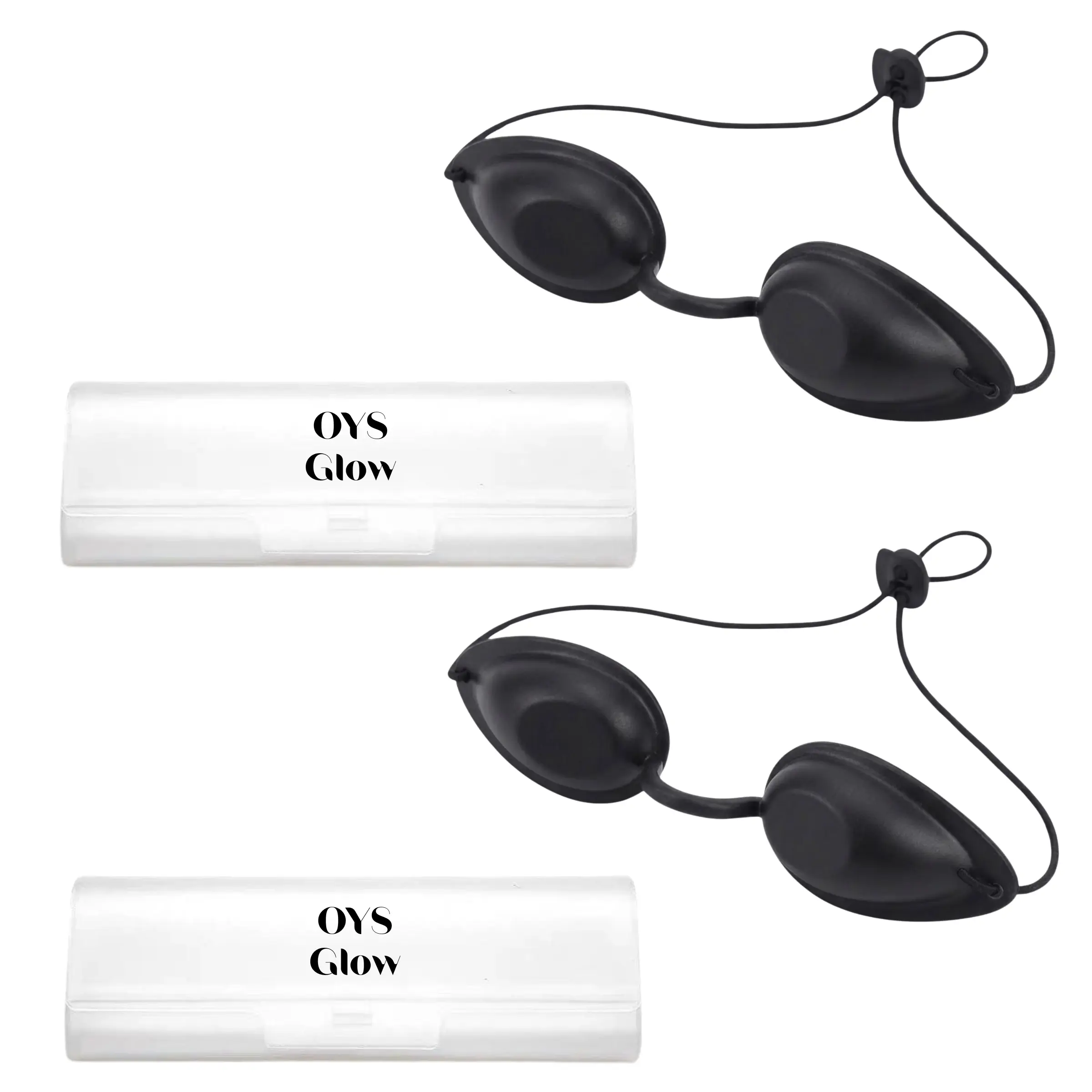 OYS GLOW Tanning Bed Goggles Eye Protection Blackout Eye Cups – UV Light Blocking Red Light Therapy Eye Shields for Sunbed & Tanning Use – (Pack of 2)
