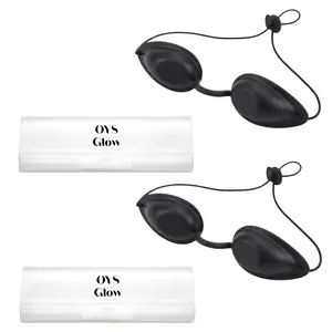 OYS GLOW Tanning Bed Goggles Eye Protection Blackout Eye Cups – UV Light Blocking Red Light Therapy Eye Shields for Sunbed & Tanning Use – (Pack of 2)
