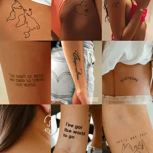 Vacation Tattoo Pack – 9 Aesthetic Fine Line Temporary Tattoos
