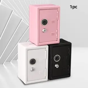 Creative Piggy Bank Home Storage Box, Metal Change Savings Box with Lock, Mini Safe for Money Jewelry, High-Capacity Desktop Cabinet, Coin Savings Bank