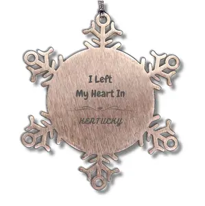 I Left My Heart In Kentucky Gifts, Meaningful Kentucky State Snowflake Ornament