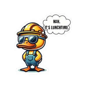 Funny Lazy Duck Construction Sticker, Laptop deco Water Bottle decor | Lineman Hardhat Stickers | Blue Collar
