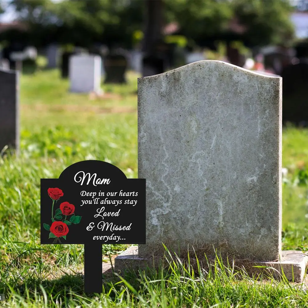 Square Grave Marker, Acrylic Grave Headstone, Outdoor Garden Cemetery Decoration, Memorial Grave Marker for Lost Loved Ones