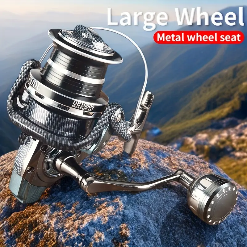 Large Metal Wheel Seat Fishing Reel - High-Torque Aluminum Spincasting Reel with Large CNC Grip Handle, 30kg Brake Force, Smooth Running, Ambidextrous, Ideal for Saltwater and Freshwater, Large Wheel Seat Reel | Smooth Running Reel | Durabl