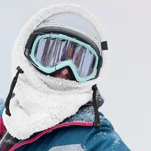 Hat Cap Sherpa Hood Ski Mask - Windproof Balaclava for Winter Protection, Adjustable Drawstring, Cold Weather Gear for Snowboarding & Outdoor Skiing Men, Ultimate Winter Protection
