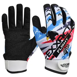 Flight Baseball Batting Gloves For Youth & Adult (White Printed)