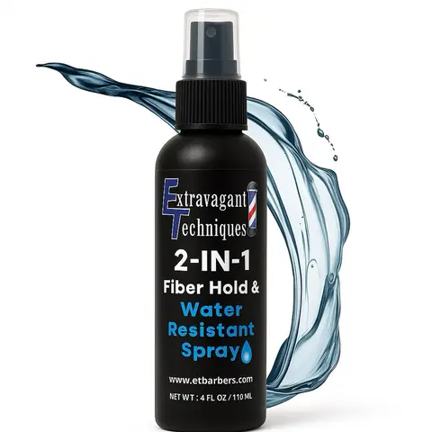 2-in-1 Water Resistant & Fiber Hold Spray | Sweat-Proof + All-Day Lock | Hairline & Beard Setter