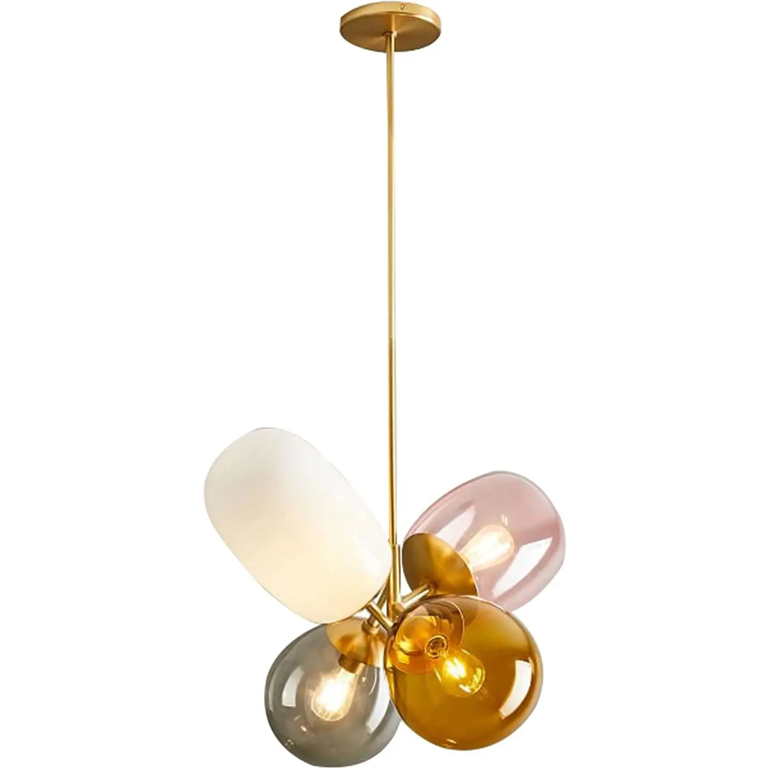 Lighting Modern Colorful Pendant Light  Globe Pendant Lighting Stained Glass Balloon Chandelier Light Fixture Colored Glass Pendant Lights Kitchen Island for  Room