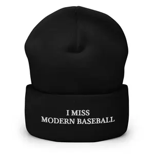 I Miss Modern Baseball Embroidered Cuffed Knit Beanie Hat