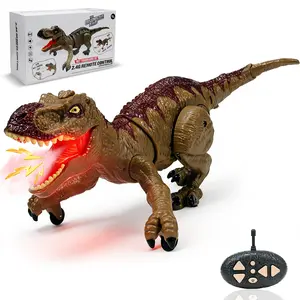 2.4g Remote Control Spray Crawling Tyrannosaurus Rex Toy, Sound, Light, Forward Backward, Left Right Swing, Christmas Gift, Boy Birthday Present，Summer Games