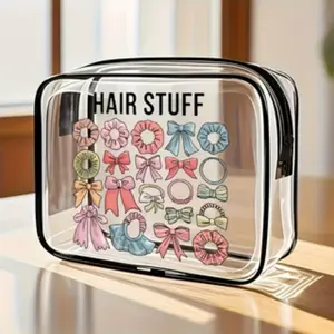 Transparent Zipper Handbag, Travel Toiletries Storage Bag, Makeup Bag, Travel Cosmetic Bag, Gym & Airport Essential, Lightweight, Portable, Durable Handle