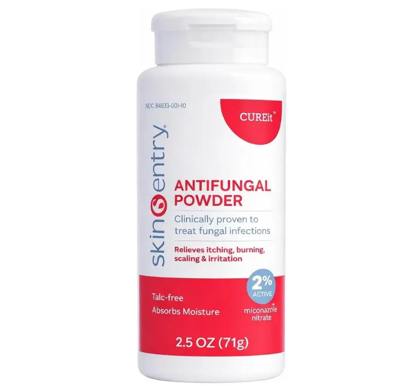 Antifungal Powder - 2% Miconazole Nitrate Treatment for Athlete’s Foot, Jock Itch & Ringworm, Talc-Free Moisture Control, Relieves Itching, Burning & Chafing - 2.5 oz
