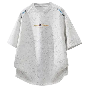 Summer trendy brand new heavyweight tie-dye embroidered short-sleeve T-shirt for men, loose fit, versatile top YTX5062