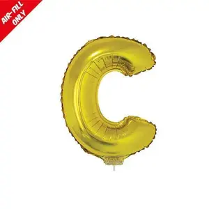 Balloon on Stick - 16 Gold Letter C
