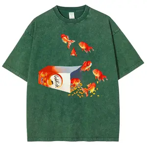 Gold Fish Fun Graphic Vintage Tee 90s Graphic Tees Men's t Shirts Graphic Tee t Shirts Funny Graphic Tee Good Graphic Tees Men's Graphic Tees Streetwear Outfits Men Vacation Outfits Oversized Tshirt Men