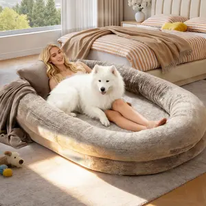 Cozy XL Human Dog Bed for Adults & Pets – Faux Fur Lounger with Pillow & Blanket, Washable Orthopedic Sofa for Deep Sleep & Relaxation – Perfect Gift for Pet Lovers tictok  shop contemporary easy care greensboro furniture
