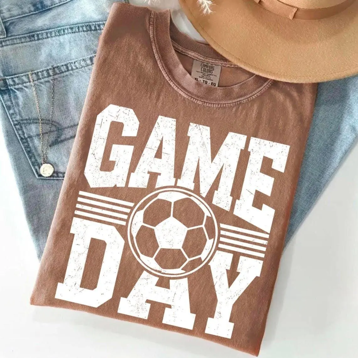 Comfort Colors Soccer Game Day T-Shirt - Women's Soccer Mama Graphic Tee - Sports Mom Gift Apparel - Soccer Season Shirt for Women - Soccer Mama Top