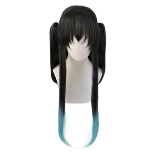 Anime Tokitou Muichirou Cosplay Wig Muichiro Tokito Wig Heat Resistant Synthetic Hair Wigs