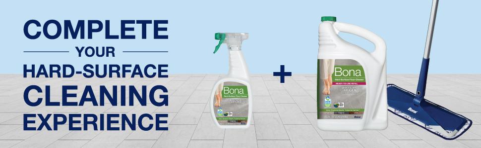 Bona Multi-Surface Floor Cleaner Spray - 32 fl oz - Unscented - Refillable - Residue-Free Floor Cleaning Solution for Stone, Tile, Laminate, and Vinyl Floors