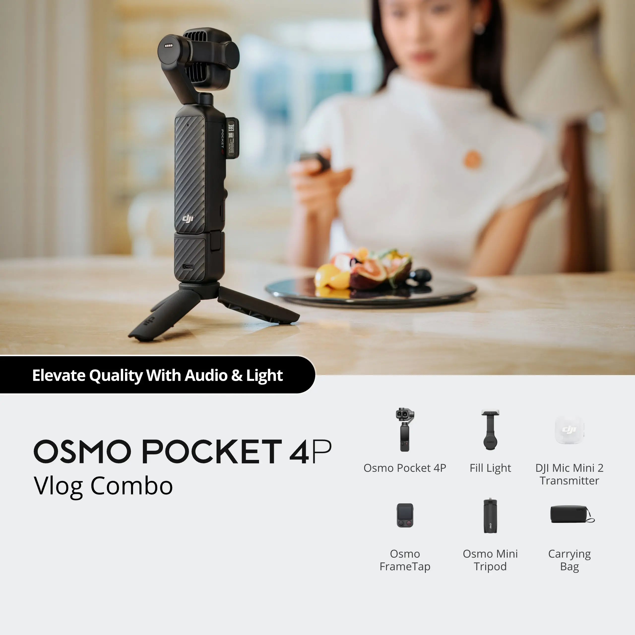 DJI Osmo Pocket 4 Pro 4P Vlog Creator Combo Handheld Stabilizer USA STOCK
