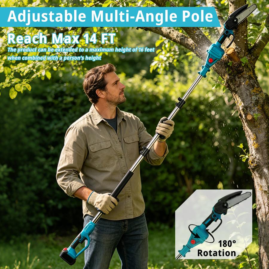 3-in-1 Cordless Pole Saw & Mini Chainsaw Garden Tools Set with 2 Batteries, Extension Pole, Garden Scissors for Tree Trimming, Limb Branch Cutter for Outdoor Use, Father's Day Gift 3-in-1 Cordless Pole Saw & Mini Chainsaw Garden Tools Set with 2 Batteries, Extension Pole, Garden Scissors for Tree Trimming, Limb Branch Cutter for Outdoor Use, Father's Day Gift
