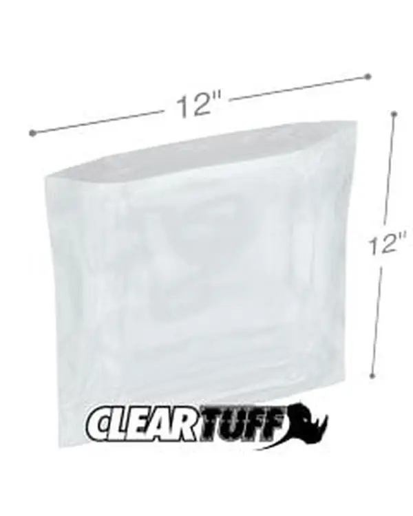 International Plastics PB41212 12 x 12 in. Clear Poly Bags, 0.004 Gauge - Case of 1000