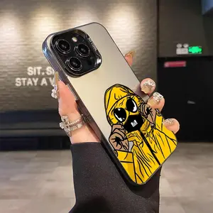 Laser Hard PC TPU Protective Case - Mask Character Design S728, compatible with iPhone 17/16/15/14/13/12/11/X/XS/XSMAX/XR/16E/17E/7P/8P, frosted colorful silver back cover, suitable as a holiday gift for friends, family, and yourself