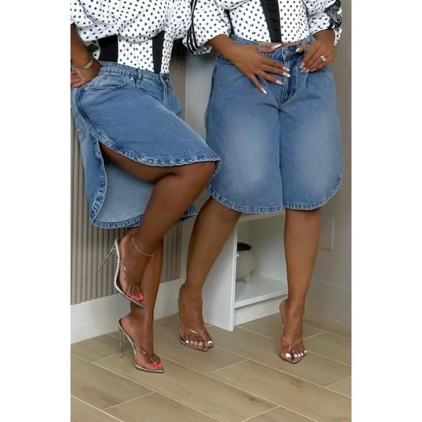 Harlow Pleated Denim Jorts