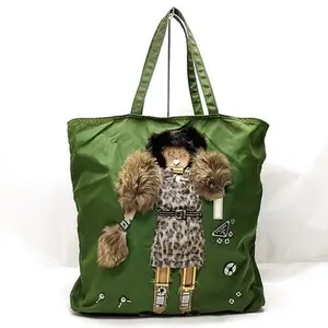 Pre-owned other Top Handle Bag Prada Hand Bag Green Nylon 5700177 11542915088/234333