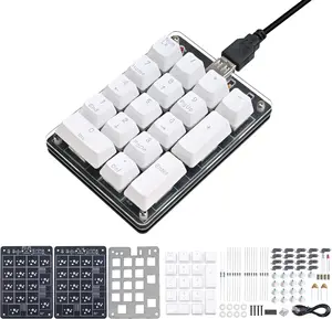 DIY Soldering Numeric Keypad Kit, Soldering Project Kit with 17 Key USB Hot-Swappable Blue Switches Mechanical Number Pad with PBT Keycaps STEM Soldering Project for School Learning Hobbyists Laptop PC Computer