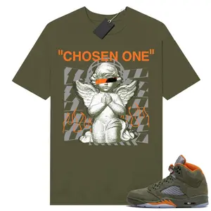 AJ 5 Olive Green Sneaker Tees Match Olive Chosen One, Unisex shirt to matching